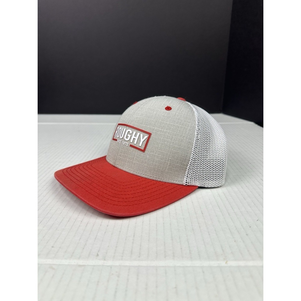 Hooey Roughy Hat Cap Mens Snap Back Red/Gray Mesh Trucker Embroidered Logo - Picture 3 of 5